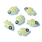 Baking Paint Glass Enamel Beads, Fish, Light Cyan, 19.5~20x13.5~14x9mm, Hole: 1.4mm