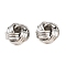 Brass Beads, Twisted Knot, Rack Plating, Long-Lasting Plated, Lead Free & Cadmium Free, Platinum, 7x4mm, Hole: 1.8mm
