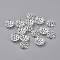 Alloy Fancy Bead Caps, Cadmium Free & Lead Free, Flower, Silver Color Plated, 14x4mm, Hole: 2mm