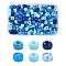 480Pcs 6 Colors Opaque & Transparent Plastic Beads, Barrel, Medium Blue, 9x6mm, Hole: 3.8mm, 80pcs/color