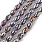 Transparent Electroplate Glass Beads Strands, Faceted, Oval, Dark Orchid, 8.5x5.5mm, Hole: 1.2mm, about 68~70pcs/strand, 20.07~20.86 inch(51~53cm)
