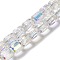 Electroplate Glass Beads Strands, Faceted, Column, Clear, 6x6.5mm, Hole: 1mm, about 70~72pcs/strand, 20~20.87''(53cm)