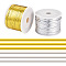 Pandahall 2Rolls 2 Colors PET Cords, Iron Wire Twist Ties, Mixed Color, 4mm, about 100.00 Yards(91.44m)/Set