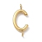 304 Stainless Steel Letter Connector Charms, Real 14K Gold Plated, Letter C, 12x5.5x2mm, Hole: 1.2mm