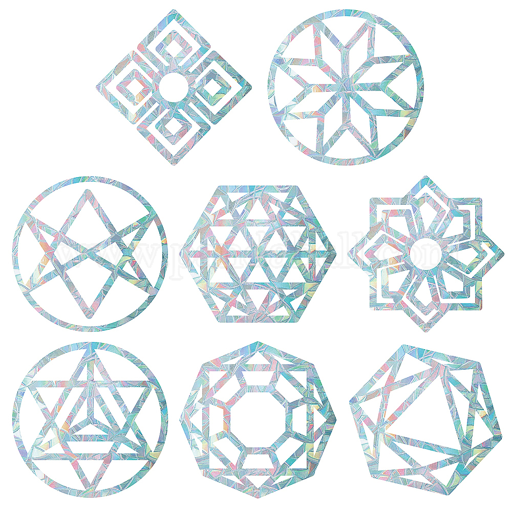 Wholesale GORGECRAFT 16PCS Sacred Geometry Window Clings Flower of Life ...