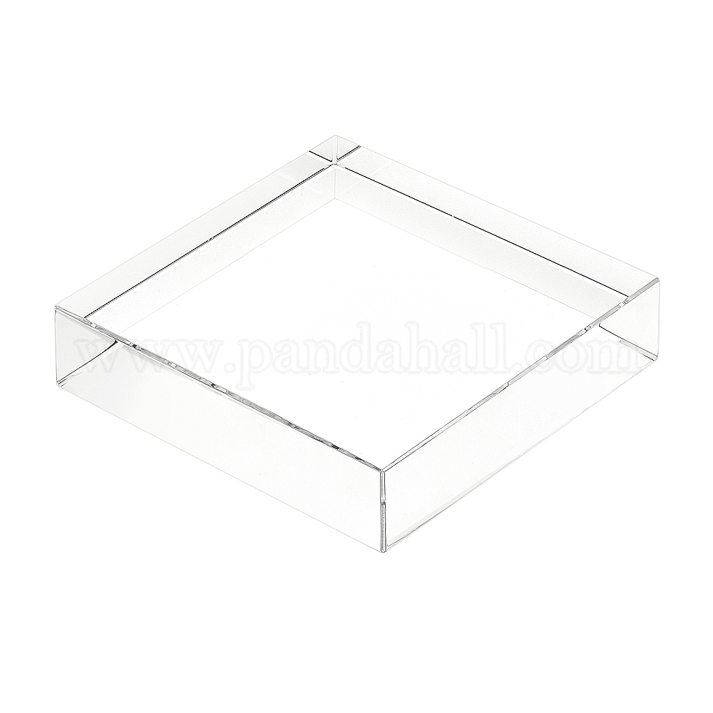 Wholesale FINGERINSPIRE Clear Polished Acrylic Square Display Block