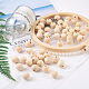 Craftdady 120pcs 12 styles perles européennes en bois naturel non fini WOOD-CD0001-09-5