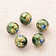 Flower Picture Printed Glass Round Beads GLAA-J087-10mm-B-2