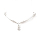 Collana lariat con perline di perle di conchiglia NJEW-TA00062-7
