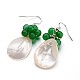 Drop Shell Pearl Dangle Earrings EJEW-I204-01A-2