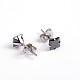 Square Cubic Zirconia Stud Earrings EJEW-H306-05-3mm-1