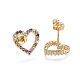 Brass Micro Pave Cubic Zirconia Stud Earrings EJEW-L224-26G-2