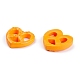 樹脂チャーム  模造ハート型パン  ダークオレンジ  23x25x5mm RESI-M022-01C-2