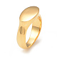 Ion Plating(IP) 304 Stainless Steel Oval Signet Ring for Women RJEW-I096-27G-1