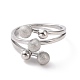 304 круглое кольцо из нержавеющей стали для женщин RJEW-D120-13P-2