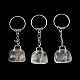 Porte-clés pendentif de sac en cristal de quartz naturel G-Z033-16P-07-1