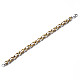 Two Tone 201 Stainless Steel Byzantine Chain Bracelet for Men Women BJEW-S057-87B-2