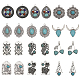 Chgcraft 24pcs 12 pendentifs turquoises synthétiques de style FIND-CA0008-21-1