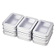 BENECREAT 10 Pack Rectangle Metal Tin Storage Containers Empty Metal Tin Box with Large Clear Window Lid for Jewelry CON-BC0005-23-3