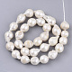 Fili di perle di keshi di perle barocche naturali PEAR-Q015-025-2
