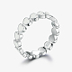 925 anello a forma di cuore in argento sterling placcato platino e rodio FL0127-2-1