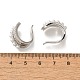 Серьги-каффы из латуни с микропаве из кубического циркония EJEW-H143-29P-5