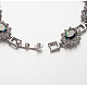 Trendige Micro Pave Zirkonia Blume Gliederkette Armbänder für Frauen BJEW-E249-74-3