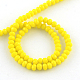 Faceted Solid Color Glass Rondelle Bead Strands GLAA-Q044-6mm-01-2