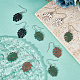 Pandahall elite 24 par de aretes colgantes de hoja tropical de esmalte de aleación de 4 colores EJEW-PH0001-25-4