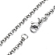 Skull Rhinestone Pendant Necklaces with Rolo Chains NJEW-F309-04-3