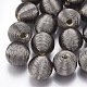 Perles de bois recouvertes de fil de cordon polyester X-WOVE-S117-16mm-03-2