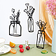 Creatcabin 1 set 3d vaso di fiori acrilico specchi adesivi murali DIY-CN0001-84-5