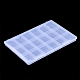 プラスチックビーズ収納ケース  18のコンパートメント  長方形  透明  28.5x19.5x2.2cm  コンパートメント：44.5x60.5mm CON-Q031-03B-2