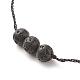 Bracelet cordon perles rondes pierre de lave naturelle BJEW-JB08014-01-4