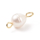 Ciondoli connettore perle di perle d'acqua dolce coltivate naturali PALLOY-JF01551-02-4