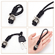 2pcs Knife Lanyards with Alloy Samurai Head Beads Charms Paracord Lanyard Tactical Lanyard Braided Clip Lanyard Strap EDC Accessories for Knife Buckle Travel Car Keychain Backpack Camping HJEW-WH0043-64AS-3