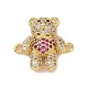 Brass Micro Pave Cubic Zirconia Connector Charms ZIRC-P107-01G-2