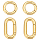 Unicraftale 4pcs 2 estilos de chapado de iones (ip) 304 anillos de puerta de resorte de acero inoxidable STAS-UN0050-05-1