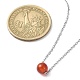 Ожерелья с подвесками из натурального сердолика и круглых бусин NJEW-JN04551-05-4