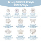 Biyun 500 個 10 スタイル abs プラスチック模造真珠ビーズ  パンプキン＆フラワー＆キューブ  アンティークホワイト  6~12x6~12x3~8mm  穴：1.4~2.3mm  50個/スタイル KY-BY0001-02-6