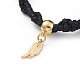 Bracelets de perle tressés en corde de polyester ciré coréen ajustable BJEW-JB04670-05-3