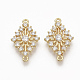 Brass Micro Pave Clear Cubic Zirconia Links ZIRC-Q021-058G-NF-1