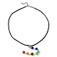 Natural & Synthetic Chakra Gemstone Pendant Necklaces NJEW-JN04539-4