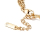 Round Evil Eye Lampwork & Heart & Clover Charm Bracelet with 304 Stainless Steel Chain for Women STAS-P304-16G-4