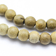 Fili di perle di legno di canfora naturale WOOD-P011-08-6mm-4