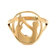 Ionenbeschichtung (IP) 304 verstellbarer Yoga-Ring aus Edelstahl für Frauen RJEW-M149-27G-1