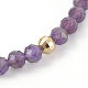 Natural Amethyst and Natural Color Agate Stretch Bracelets BJEW-JB04001-05-2