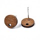 Accessoires de boucles d'oreilles en bois de noyer MAK-N033-008A-1