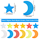Gorgecraft 8 Sets 2 Style Star & Moon PET Safety Reflector Strips Adhesive Stickers AJEW-GF0003-95-3