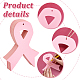 Ph pandahall 乳がん啓発紙リボン 50 個  6 x 4.8インチの大きなピンクのリボン、4mmの穴のグログランリボンデカール、啓発イベントのサポートグループや女性のケア用の装飾。 AJEW-PH0004-25-4